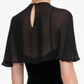 Black Velvet Cape Maxi Dress