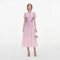 Pink Ombre Rhinestone Twist Midi Dress