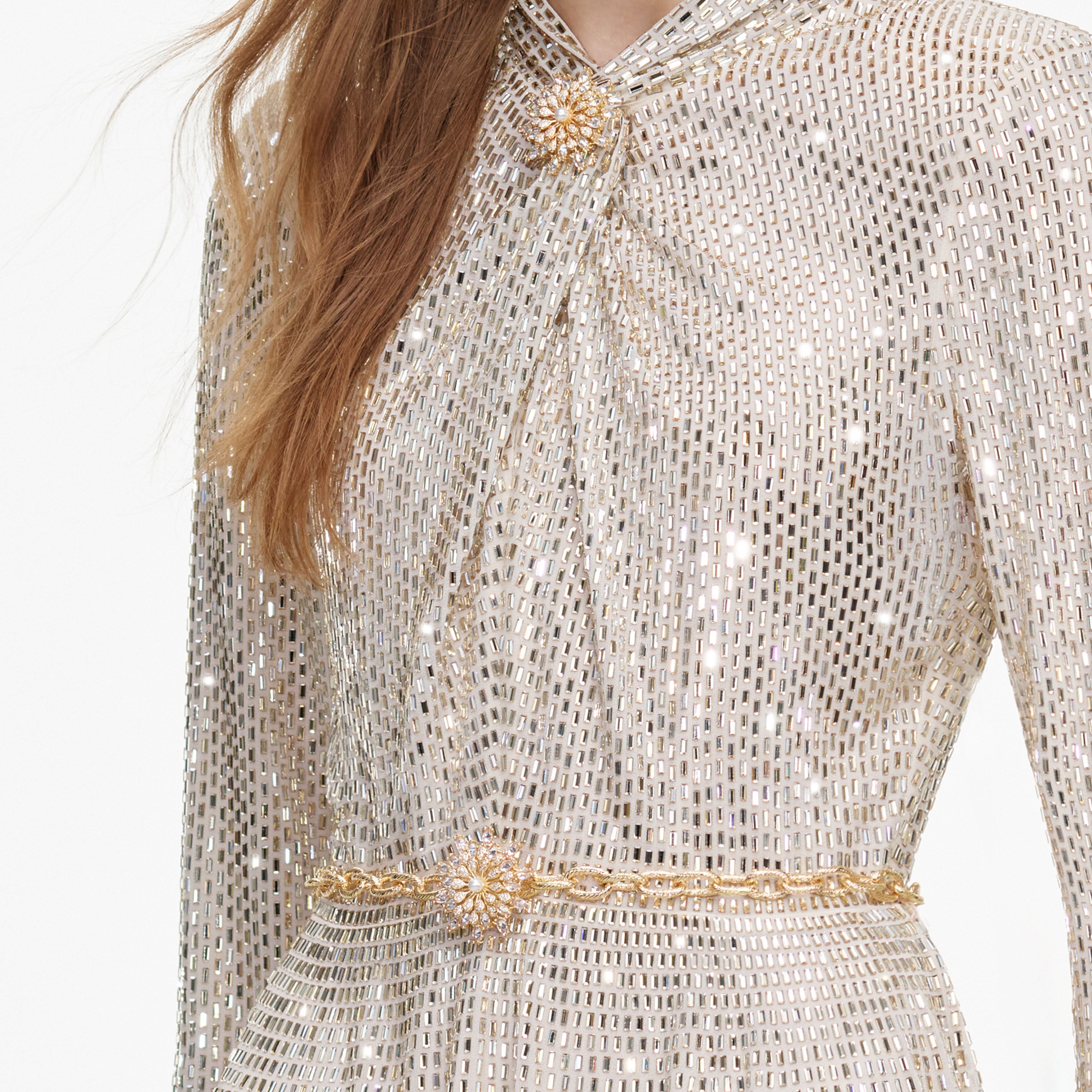 Champagne Ombre Rhinestone Twist Maxi Dress