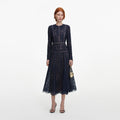 Navy Lace Midi Dress
