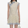 Yellow Devore Polka Dot Mini Dress