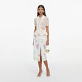 Cream Pointelle Knit Wrap Peplum Top