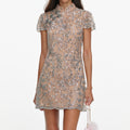 Silver Sequin Embellished Mini Dress