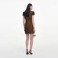 Black Velvet Flower Mini Dress