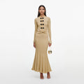 Gold Metallic Knit Midi Dress