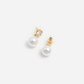 Gold Crystal Pearl Drop Earrings