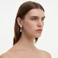 Gold Pearl Tiered Crystal Earrings