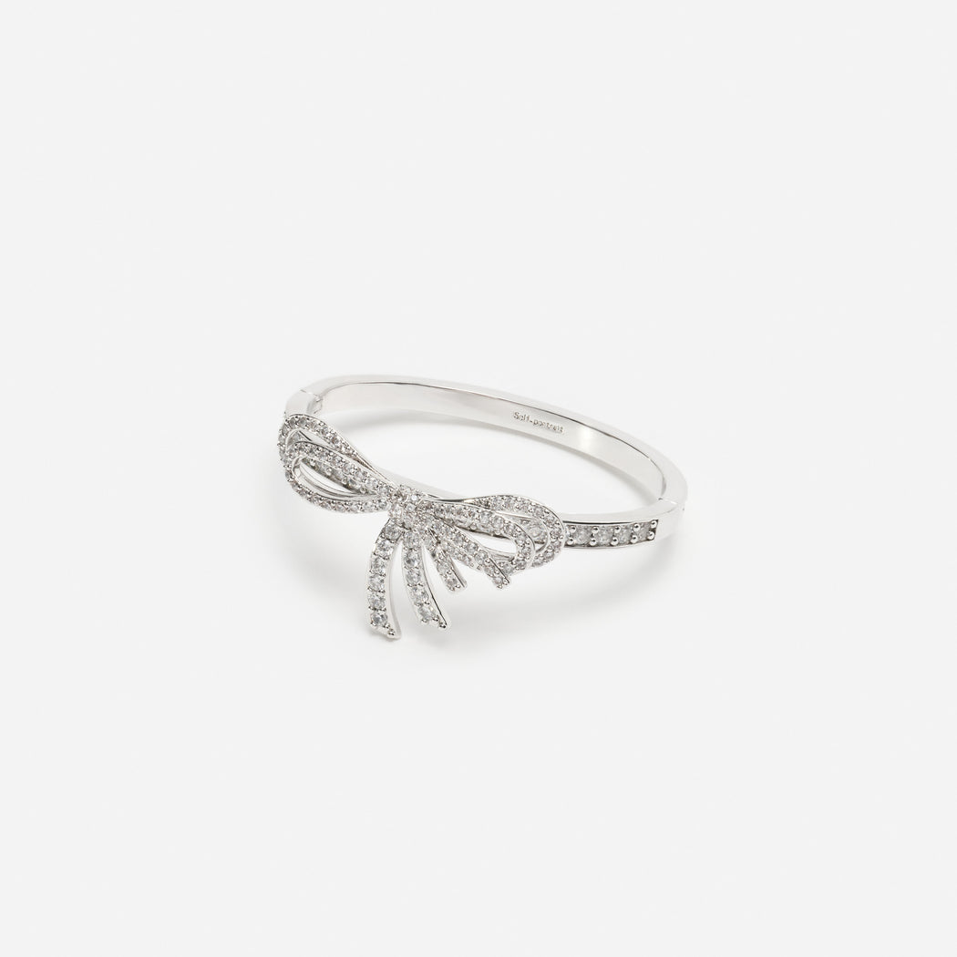 Silver Crystal Bow Bracelet