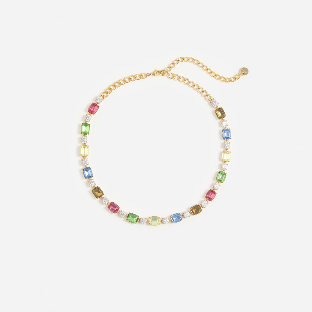 Multi Crystal Stone Necklace