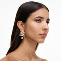 Gold Multi Crystal Bow Droplet Earrings