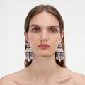 Pearl Crystal Bow Droplet Earrings
