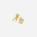 Gold Crystal Apple Hoop Earrings