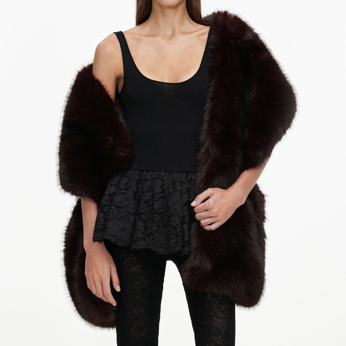 Brown Faux Fur Scarf