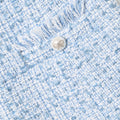 Blue Textured Boucle Shorts