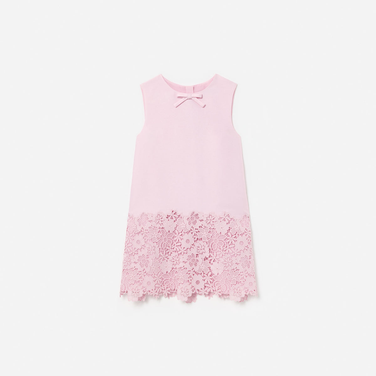 Pink Taffeta Lace Hem Dress