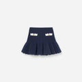 Navy Pointelle Knit Skirt