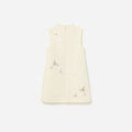 Cream Floral Jacquard Sleeveless Dress