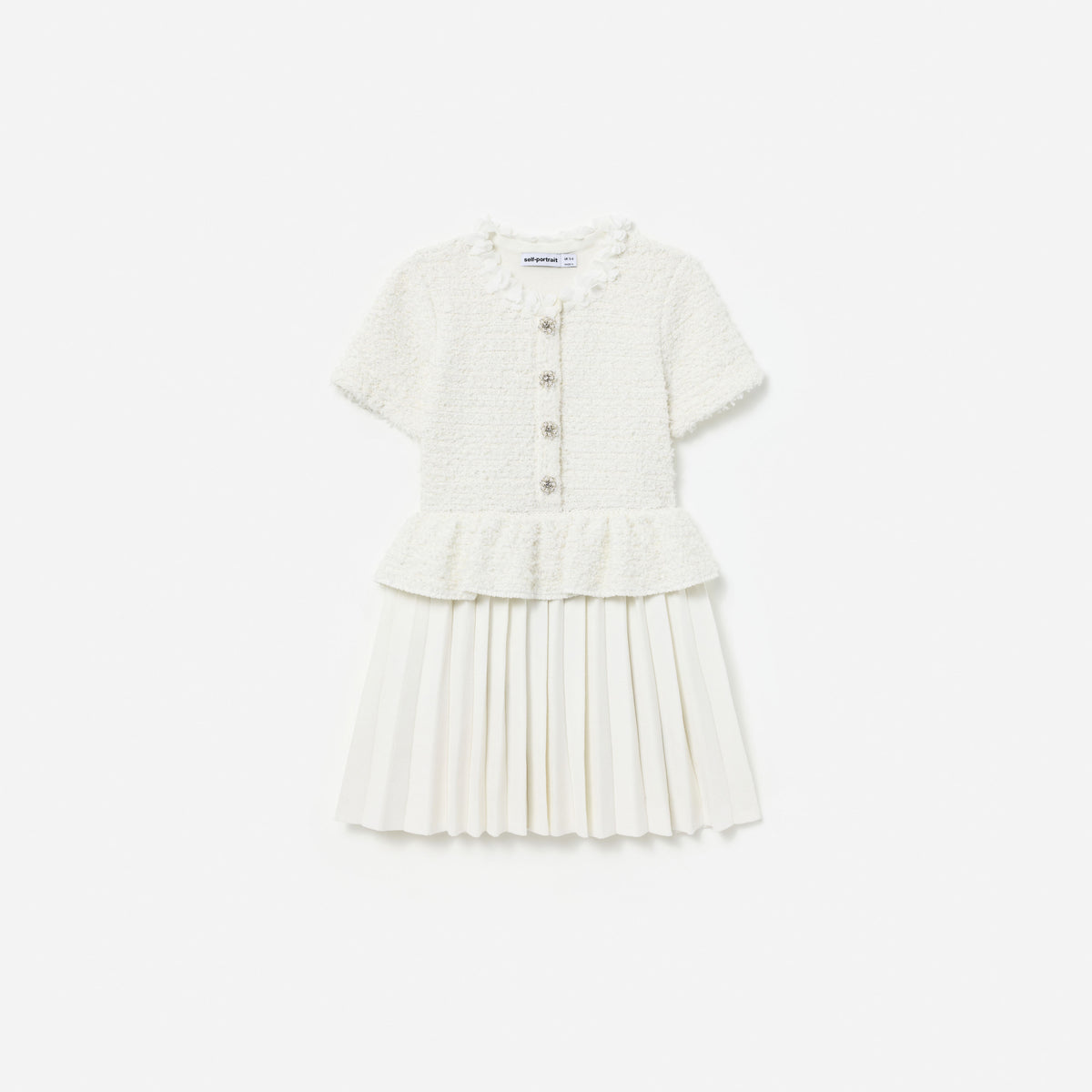 White Textured Knit Dress