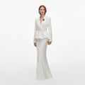 Cream Jacquard Tailored Maxi Dress