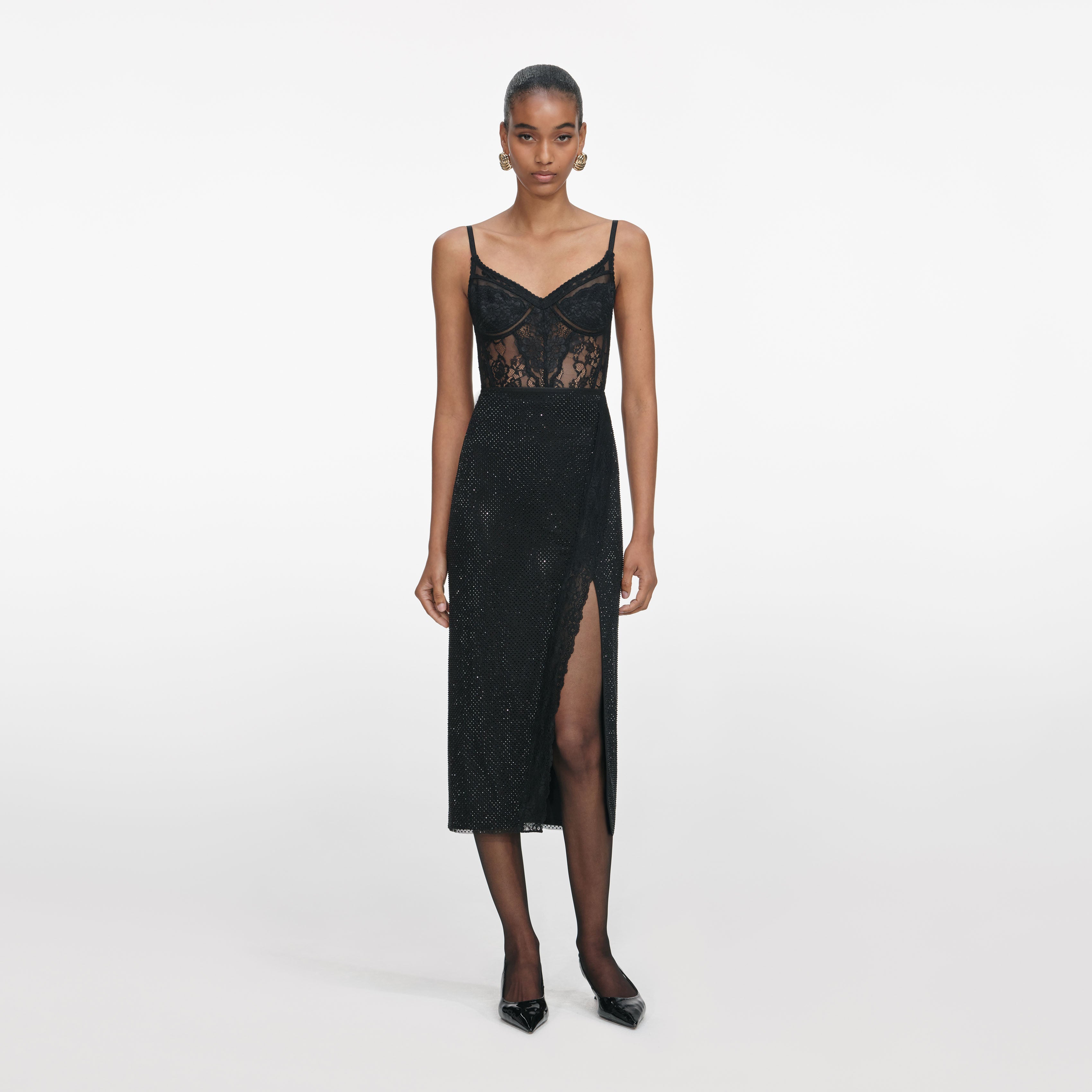 Black Lace Strappy Top