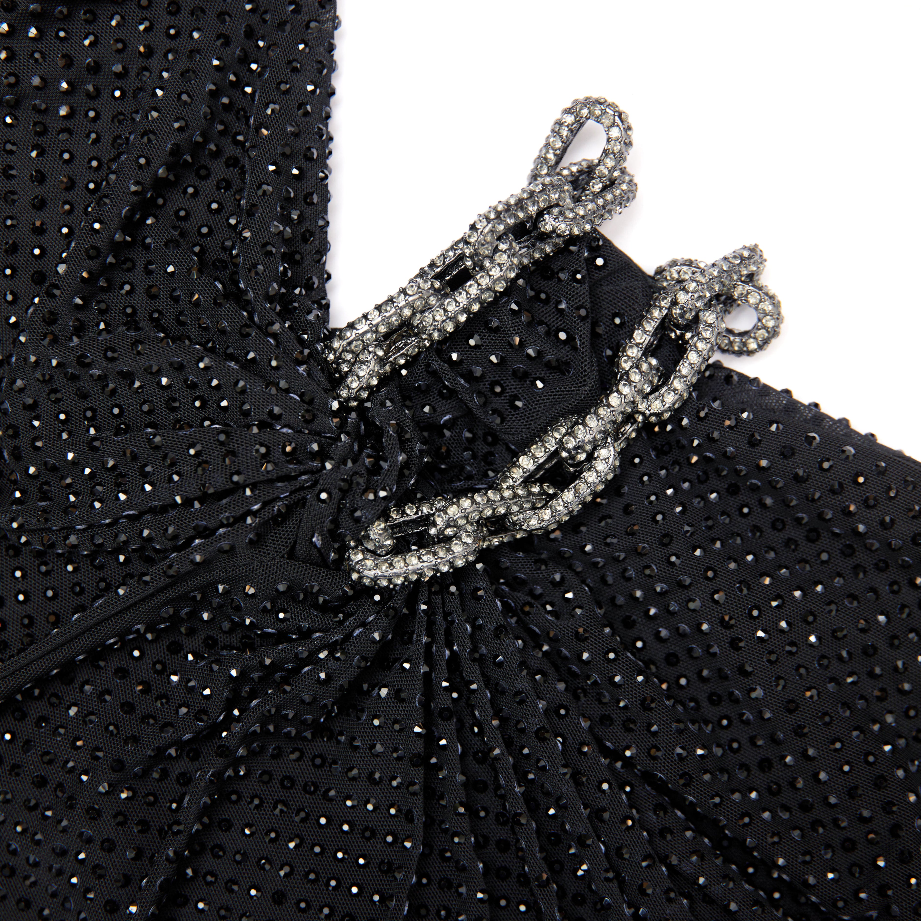 Black Rhinestone Embellished Maxi Dress