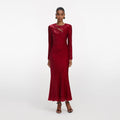 Red Fil Coupe Midi Dress