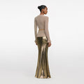 Gold Metallic Maxi Skirt
