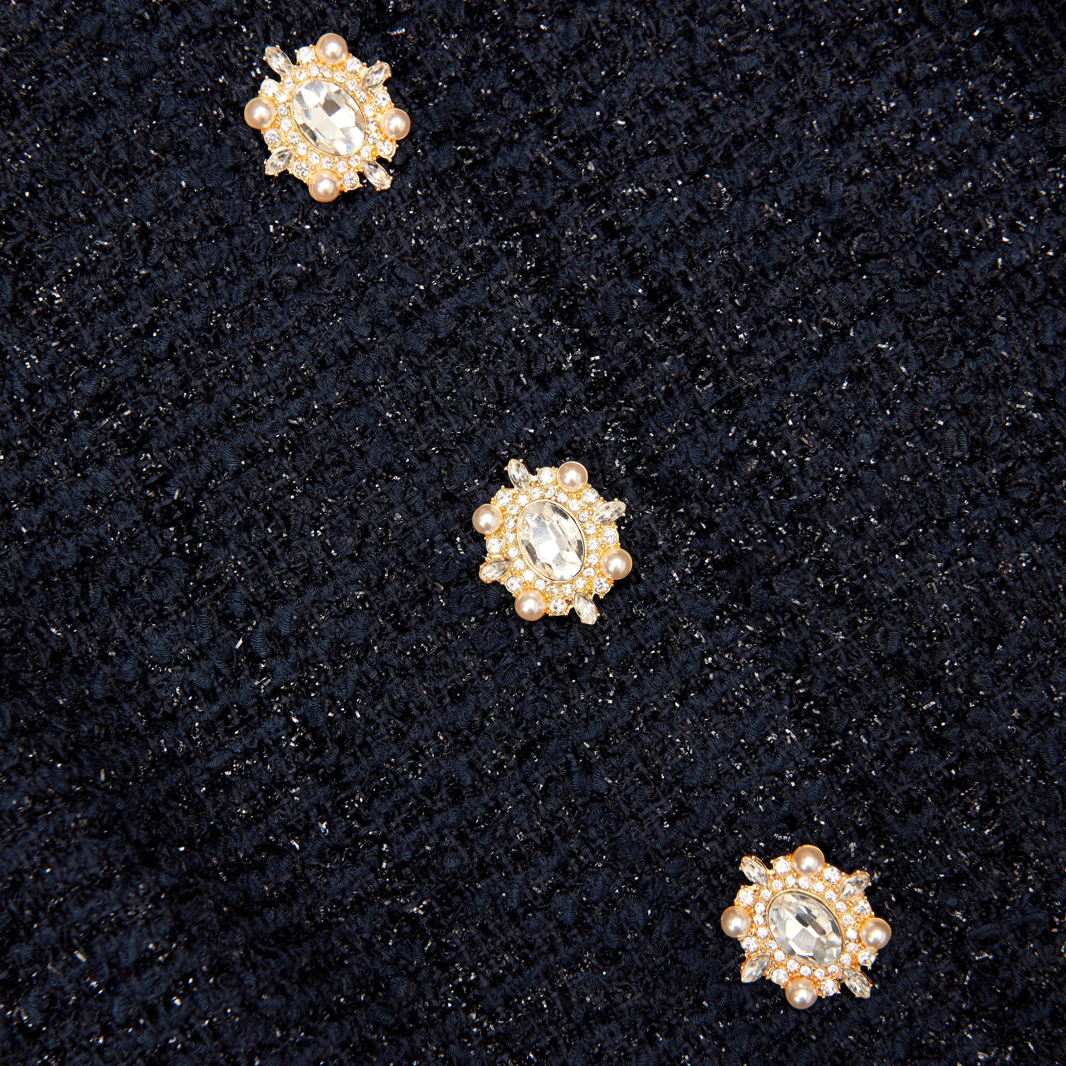 Navy Boucle Mini Dress