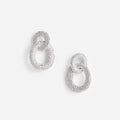 Silver Crystal Link Earrings