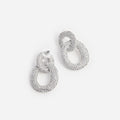 Silver Crystal Link Earrings