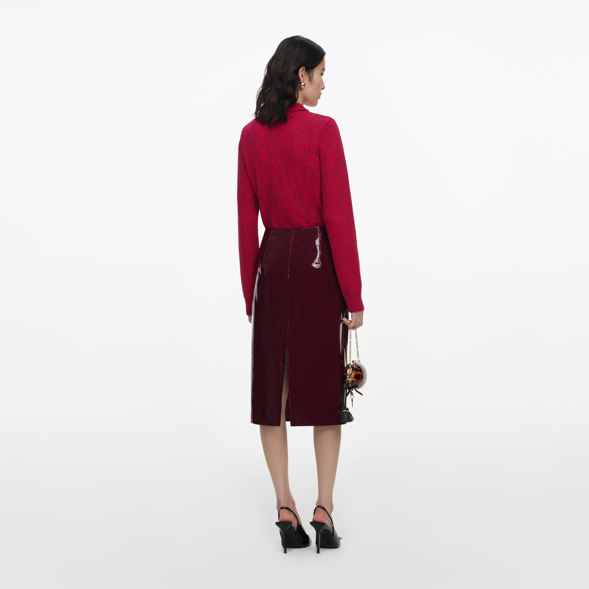 Red Flower Knit Cardigan