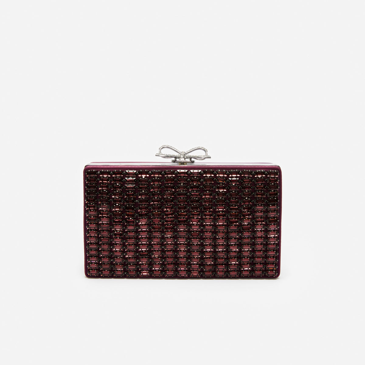 Burgundy Chainmail Clutch Bag