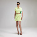 Lime Boucle Mini Skirt