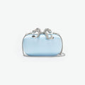 Blue Satin Bow Clutch