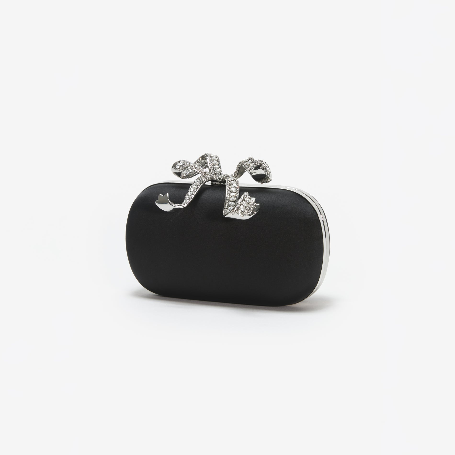 Black Satin Bow Clutch