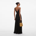 Black And Gold Chiffon Maxi Dress