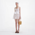 White Lace Tiered Mini Dress