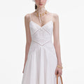 White Cotton Embroidered Maxi Dress