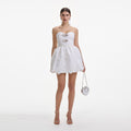 White Organza Bow Mini Dress