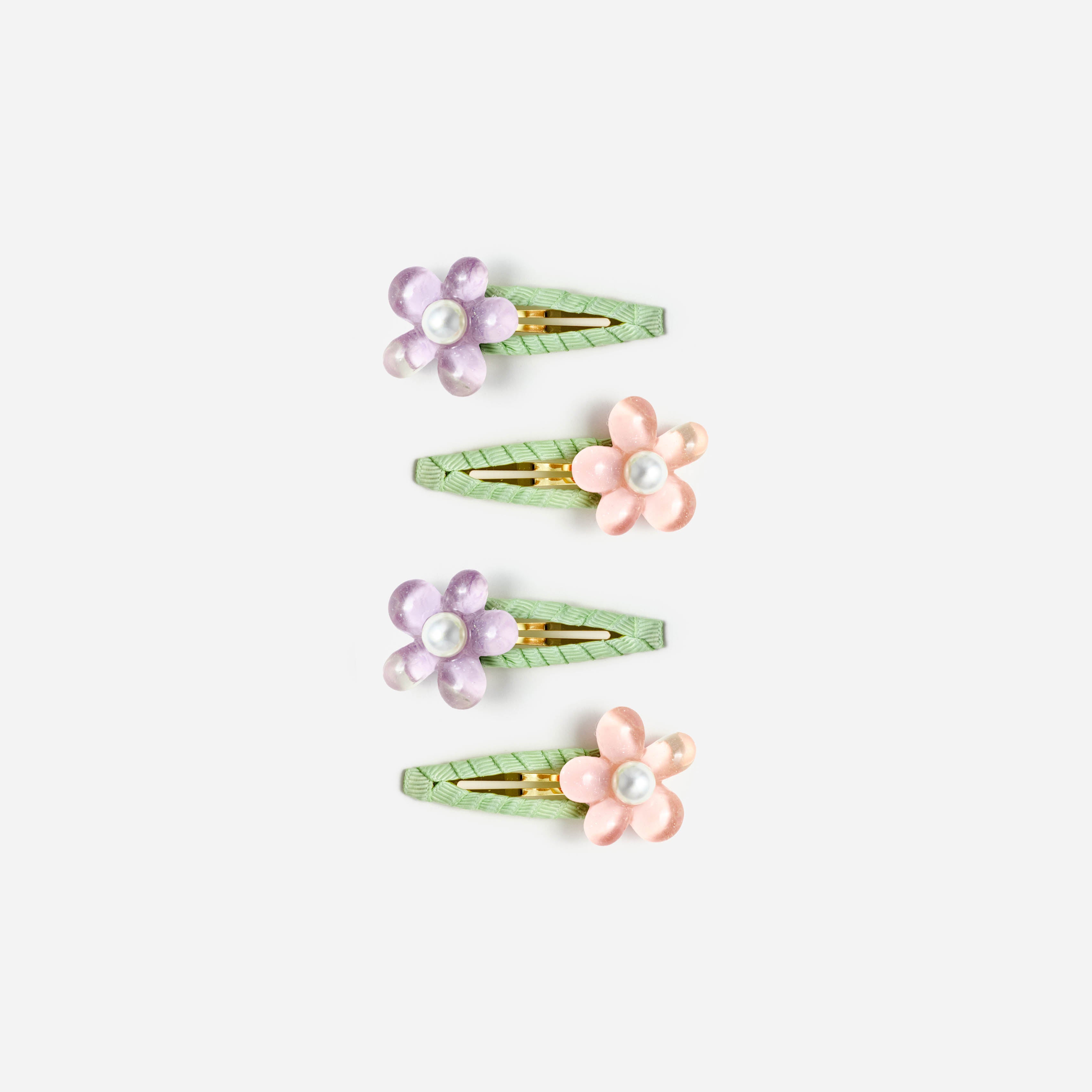 꽃 진주 헤어 클립