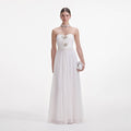 White Chiffon Bow Maxi Dress