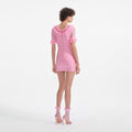 Pink Ruffle Knit Mini Dress