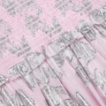 Pink Metallic Chiffon Flower Maxi Dress