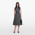 Grey Tailored Pleated Midi Dress