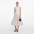 Cream Boucle Polka Dot Midi Dress
