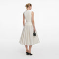 Cream Boucle Polka Dot Midi Dress