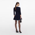 Navy Bow Knit Mini Dress