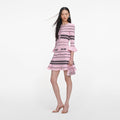 Pink Stripe Knit Mini Dress