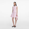 Pink Pointelle Diamante Knit Mini Dress