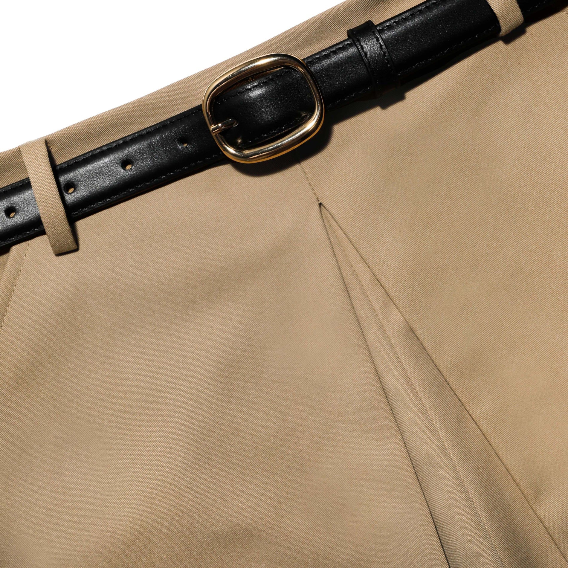 A close up of the fabric for the Beige Cotton Skort